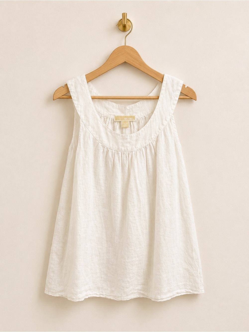 Michael Michael Kors 100% Linen Ivory Sleeveless Top Size XL